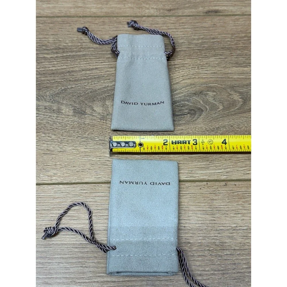 David Yurman Gray Suede Drawstring Jewelry Pouches - Bundle of 2